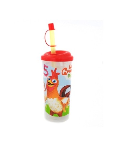 Vaso Alto Recto C/sorbete Y Tapa La Granja/patrol 01granja027 Bel01 (b6)