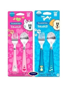 Juego Cubiertos X2 Pzas Tramontina Infantil Cuchara Y Tenedor En Blister 03-23799/493 193  Myf01 Dip01 (b12)