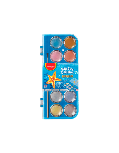 Acuarela Metallic/pastel  X12 + Pincel En Caja Kr972802/kr972426  Ie01