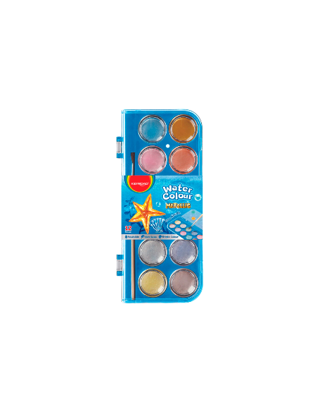 Acuarela Metallic/pastel  X12 + Pincel En Caja Kr972802/kr972426  Ie01