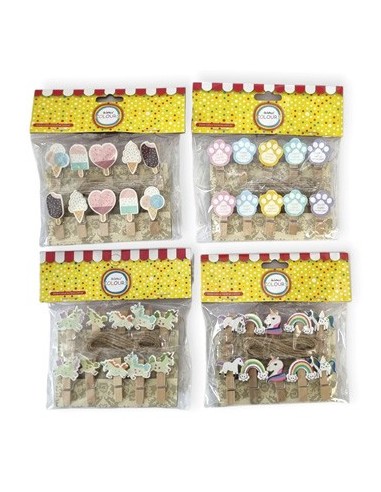 Mini Broche Madera C/formas X 10 Unid. Surt. 19495-20888-20883-18510-20885-20886-20885-20886-26072-26078-20884-26075 Col01 34