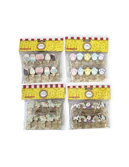 Mini Broche Madera C/formas X 10 Unid. Surt. 19495-20888-20883-18510-20885-20886-20885-20886-26072-26078-20884-26075 Col01 34