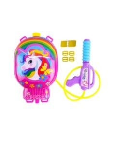 Mochila 30cm C/pistola Lanza Agua Unicornio En Bolsa 8598 Seb01