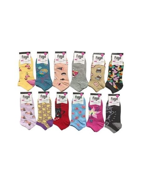 Soquete Mujer Disenos Surtidos T. 36-40  Mj-6 Floyd Flo02 (b12)