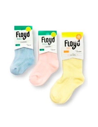 Media Bebe Basica Tramado Lisa Algodon/lycra Surtidos Floyd T0 64t0 Flo02 (b12)