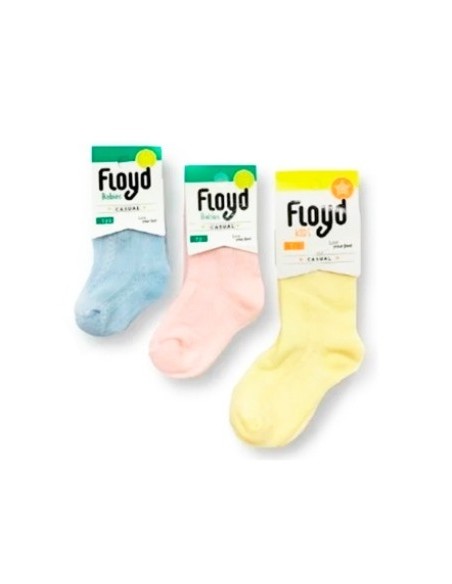Media Bebe Basica Tramado Lisa Algodon/lycra Surtidos Floyd T0 64t0 Flo02 (b12)