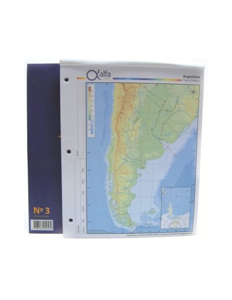 Mapa Argentina Fis/pol N.3  3240545 Alfa Gloss (b40)