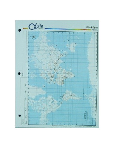 Mapa Planisferio Politico N.3 3140200 Alfa Gloss (b40)