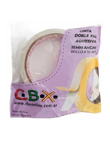 Cinta Adhesiva 18x10 Mts Doble Faz Df18x10 Cbx (b240)