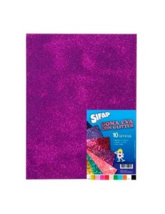 Goma Eva Glitter Lila-violeta 9627 Sifap Corcholinea Pax Rexon Cbx Kob01 (b5/10)