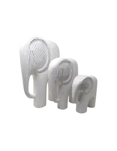 Elefante 40cm Madera White Am01
