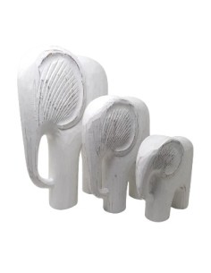 Elefante 30cm Madera White Am01