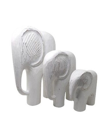Elefante 30cm Madera White Am01
