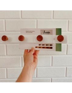 Perchero 44 Cm 5 Perillas Metal-bambu Bco/negro 302138/302139 Pcu01