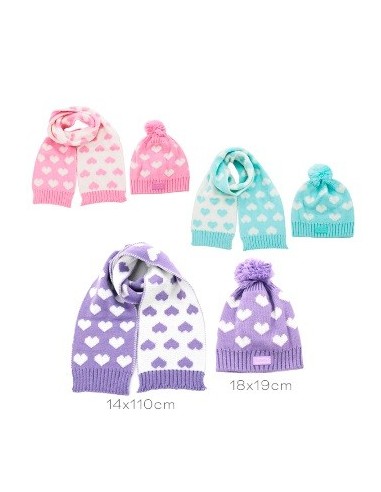 Set Bufanda Y Gorro Corazones Trendy 13669 Tar02