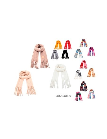 Bufanda 220x40cm Multicolor C/flecos Trendy 18725/18726/18728/18732/18733/50632/51387/15819/1520/16857/16858/51678/51687/1686