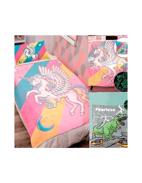 Manta 50x60 Infantil Glow Nena/varon Ec30057-ec30058 Sf01