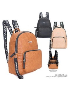 Mochila 13 3 Bols Eco Cuero C/llavero Y Cierre Antirobo 14880/15492/16482/16485/16484 Tar02 (m)