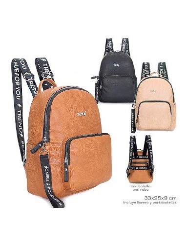 Mochila 13 3 Bols Eco Cuero C/llavero Y Cierre Antirobo 14880/15492/16482/16485/16484 Tar02 (m)