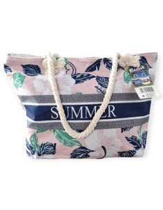 Bolso 41x34cm Playero Flores C/borlas Sku Da-69044/da-21425 Sf01