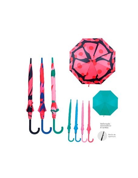 Paraguas Dama Largo Liso/estampado Trendy 6285-6288-6294-6291 Tar02 (m)