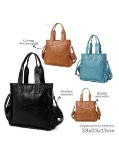 Bolso Cuero Oreiro 2 Bolsillos 3 Colores 22376 Tar02