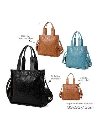Bolso Cuero Oreiro 2 Bolsillos 3 Colores 22376 Tar02