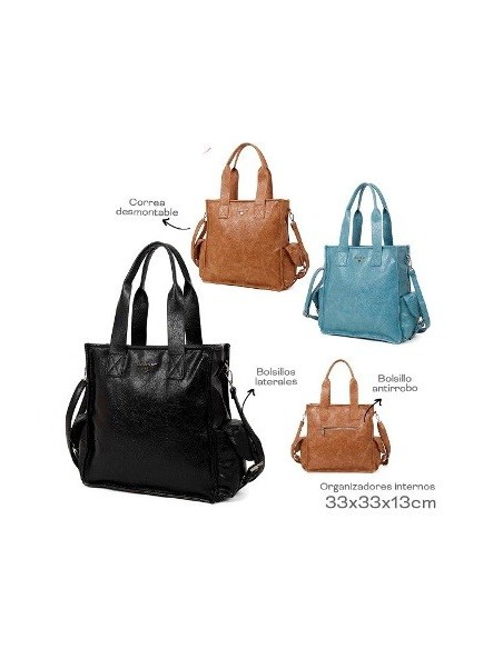 Bolso Cuero Oreiro 2 Bolsillos 3 Colores 22376 Tar02