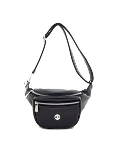 Cartera Cruzada C/cierres Metalizados Negra S-2517 Gc01