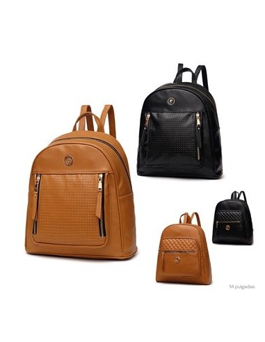 Mochila 34x29*11cm Eco Cuero 3 Cierres Pierre Cardin  21849/21852 Tar02