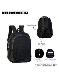 Mochila Portanotebook Hummer 46x33cm 3 Cierres 27833 Tar02
