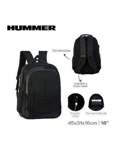 Mochila Portanotebook Hummer 46x33cm 3 Cierres 27833 Tar02