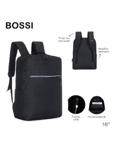 Mochila Portanotebook Bossi 42x28cm C/bolsillo 16365 Tar02