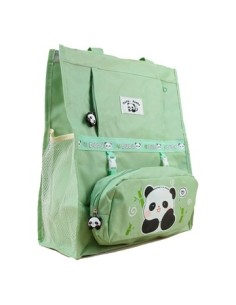 Bolso Lona Infantil C/cartuchera Panda 37*32cm Dc30075 Sf01