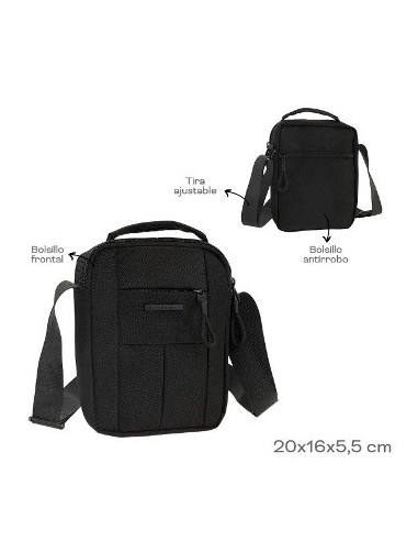 Morral Travel Tech 20x16x5 5cm Corduratira Ajustable  Bolsillo Frontal Y Antirrobo 53542 Tar02 (p)