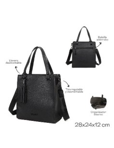 Cartera C/ Llavero Desmontable  Tir Reg Y Desmont  Bol Antirrobo  Org Int Composicion: Pu 28cmx24cmx12cm Trendy 22712 Tar02
