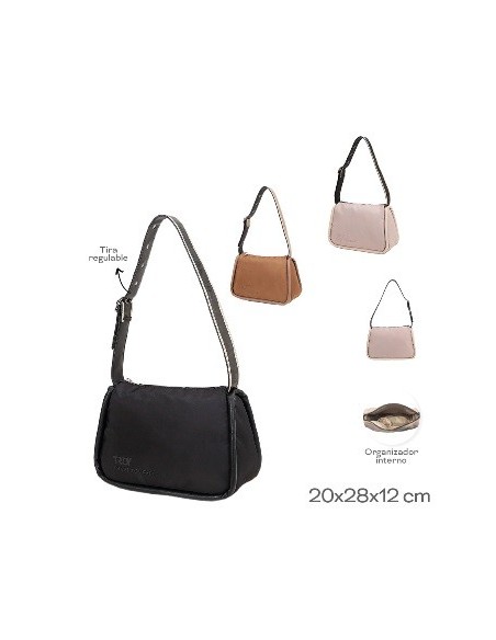 Cartera Trendy 28x20cm Nylon C/org Interno 3 Col  22706 Tar02