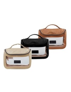 Portacosmeticos 16x23x14cm Combinado Simil Cuero + Transp Amayra 67.e1011 Lse01