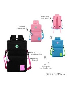 Mochila Matera Lona Trendy Bols Delantero C/llavero 18471 Tar02