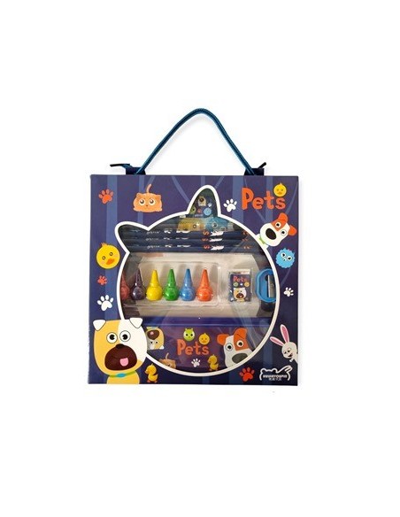 Set Escolar Pets (canopla/crayon/lapices/regla/goma/sacap) Pub02