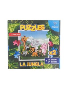 Puzzle X2 12 Y 24pzas La Jungla/dino/mascotas En Caja Jm2333 Jm2334 Jm2335 Tog02