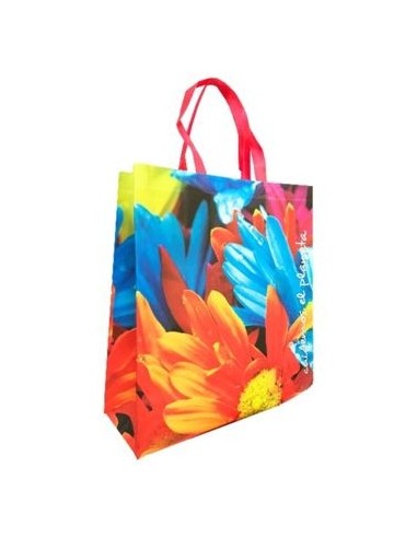 Bolsa 40x40 Fiselina Laminada Flores-bicicleta-frases Flf4040e Eco01