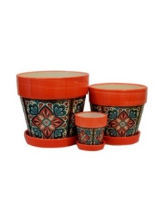 Maceta Ceramica 8cm C/plato Azulejo Mz8/mz10/mz11/mz7/mza26 Gal01