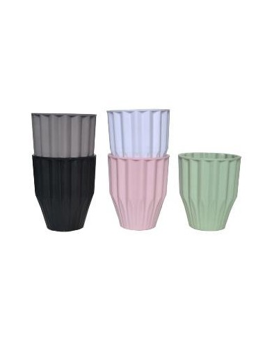 Maceta 11x13cm Plast. Rayas Col. Pastel 21307 Col01