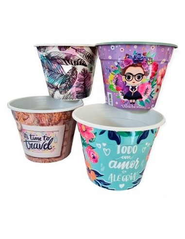 Maceta Plast. N.16  Red. Estampada Surt. Beruplast (m)