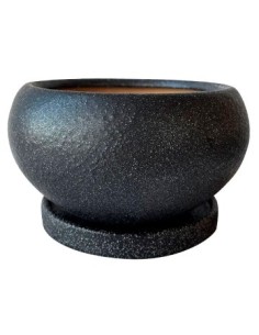 Maceta 15cm Ceramica Texturada C/plato T338 Jun02