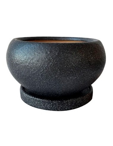 Maceta 15cm Ceramica Texturada C/plato T338 Jun02