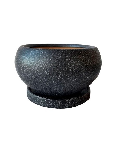 Maceta 15cm Ceramica Texturada C/plato T338 Jun02