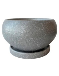 Maceta 12cm Ceramica Texturada C/plato T335 T336 T337 Jun02