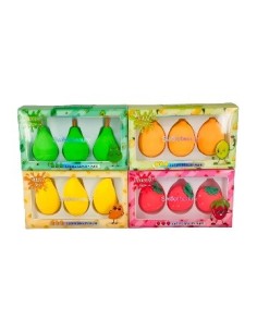Esponja X3 Facial Frutas P/ Maquillaje En Caja 21082335 Jli03